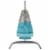 Landscape Hanging Chaise Lounge Outdoor Patio Swing Chair - Light Gray Turquoise Perspective: back