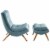 Ramp Upholstered Performance Velvet Lounge Chair and Ottoman Set Perspective: back