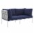 Harmony 8-Piece  Sunbrella® Basket Weave Outdoor Patio Aluminum Seating Set Perspective: back