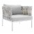 Harmony 3-Piece  Sunbrella Basket Weave Outdoor Patio Aluminum Seating Set Taupe Gray Perspective: back