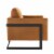 Posse Performance Velvet Accent Chair Black Cognac Perspective: back