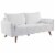 Revive Upholstered Fabric Sofa and Loveseat Set White Perspective: back
