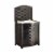 Oceanstar Mahogany Finished Bowed Front Veneer Laundry Wood Hamper with Interior Bag Perspective: back