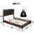 Better Home Products Napoli Faux Leather Upholstered Platform Bed Queen Tobacco Perspective: back