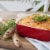 Emile Henry USA Modern Classics 8-Inch Square Ceramic Baking Dish - Rouge Red Perspective: back
