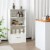 Hivvago 48 Inch Tall 4 Tiers Wood Bookcase with Drawer-White Perspective: back