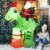 Hivvago 8 Feet Lighted Christmas Inflatable Santa Claus Dinosaur Decoration with Gift Boxes Perspective: back