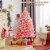Hivvago Pink Christmas Tree with Snow Flocked PVC Tips and Metal Stand-4.5 ft Perspective: back