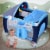 Hivvago Foldable Baby Crib Playpen with Mosquito Net and Bag-Blue Perspective: back