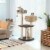 Hivvago 41 Inch Rattan Cat Tree with Napping Perch-Beige Perspective: back