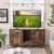 Hivvago 2-Door Cat Litter Box Enclosure with Winding Entry and Scratching Board Perspective: back