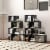Hivvago 5-Tier S-Shaped Bookshelf Geometric Z-Shelf Bookcase with Open Cubes-Black Perspective: back