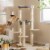 Hivvago 5-level Wooden Cat Tree with Padded Perch Non-woven Hammock-Gray Perspective: back