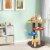 Hivvago 3-In-1 Cat Tree 3 Full-Wrapped Sisal Posts Removable Mat and Platforms-Multicolor Perspective: back