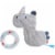 Rhino Fabric Clutching Toy with Removable Plastic Teething Ring Perspective: back
