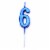 Blue 6 Number Candle Boys Birthday Anniversary Party Cake Decorations Topper Perspective: back