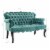 Ergode Viola Chesterfield Button Tufted Loveseat Performance Velvet Settee - Teal Perspective: back