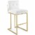 Stainless Steel Performance Velvet Bar Stool Set of 2 - Gold White Perspective: back