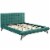 Ergode Julia Queen Biscuit Tufted Performance Velvet Platform Bed - Teal Perspective: back