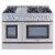 Thor Kitchen 48  Professional 6 Burner Gas Range Double Oven, Stainless Steel Perspective: back