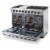 Thor Kitchen 48  Professional 6 Burner Gas Range Double Oven, Stainless Steel Perspective: back
