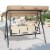 Costway 3 Person Outdoor Patio Swing Canopy Awning Yard Furniture Hammock Steel Beige Perspective: back