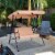 Costway Loveseat Patio Canopy Swing Glider Hammock Cushioned Steel Frame Outdoor Perspective: back