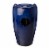 Glitzhome Ceramic Outdoor Fountain with Pump and LED Light - Cobalt Blue Perspective: back