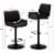 Glitzhome Set of Two Mid-century Black Leather Adjustable Height Swivel Bar Stool Perspective: back