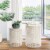 Glitzhome Metal Garden Stool Plant Stand - Cream White Perspective: back