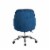 Glitzhome Velvet Gaslift Adjustable Swivel Office Chair - Navy Blue Perspective: back