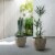 Glitzhome Faux Concrete Square Plastic Fluted Pot Planter Perspective: back