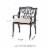Glitzhome Set of Two Cast Aluminum Dining Chairs Beige Cushions with Wine Red Covers Perspective: back