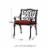Glitzhome Set of Two Cast Aluminum Dining Chairs with Wine Red Cushions and Beige Covers Perspective: back