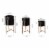 Glitzhome Modern Glossy Metal Plant Stands - Black/Gold Perspective: back