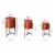 Glitzhome Modern Metal Plant Stands - Black/Orange Perspective: back