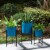 Glitzhome Modern Glossy Metal Plant Stands - Blue Perspective: back