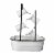Glitzhome 4-Tiered Enamel Metal Pitchers Fountain - White Perspective: back