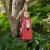 Glitzhome Hanging Wood Gas Pump Birdhouse - Red Perspective: back