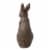 Glitzhome 22.75 Inch Standing Rabbit Statue Faux Bronze Distressed Texture Perspective: back