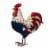 Glitzhome Patriotic Stars Metal Rooster Porch Decor Perspective: back