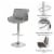 Glitzhome Set of Two Mid-century Gray Leather Adjustable Height Swivel Bar Stool Perspective: back