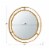 Glitzhome Oversized Glam Metal Round Wall Mirror - Gold Perspective: back