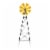 Glitzhome Metal Wind Spinner Yard Steak Spring Decor - Yellow Perspective: back