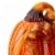 Glitzhome 5.5 Inch Tall Multi Striped Glass Pumpkin Perspective: back