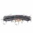 Glitzhome 7-Piece Outdoor Patio Black Aluminum Sectional Perspective: back