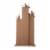 Glitzhome 30 Inch Tall Fall Lighted Wooden Pumpkin Decor with Wreath Perspective: back