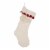 Glitzhome 22 Inch Length Knitted Polyester White Christmas Stocking with Red Trim & Pompom Perspective: back