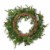 Glitzhome 24 Inch Diameter Ornament Berry Holly Pine Wreath With Lights Perspective: back