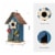 Glitzhome Decorative Wooden Birdhouse Rustic Hand-Painted Garden Decoration, Blue Perspective: back